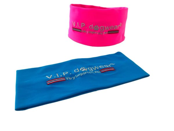 V.I.P.dogwear pannebånd rosa/blå