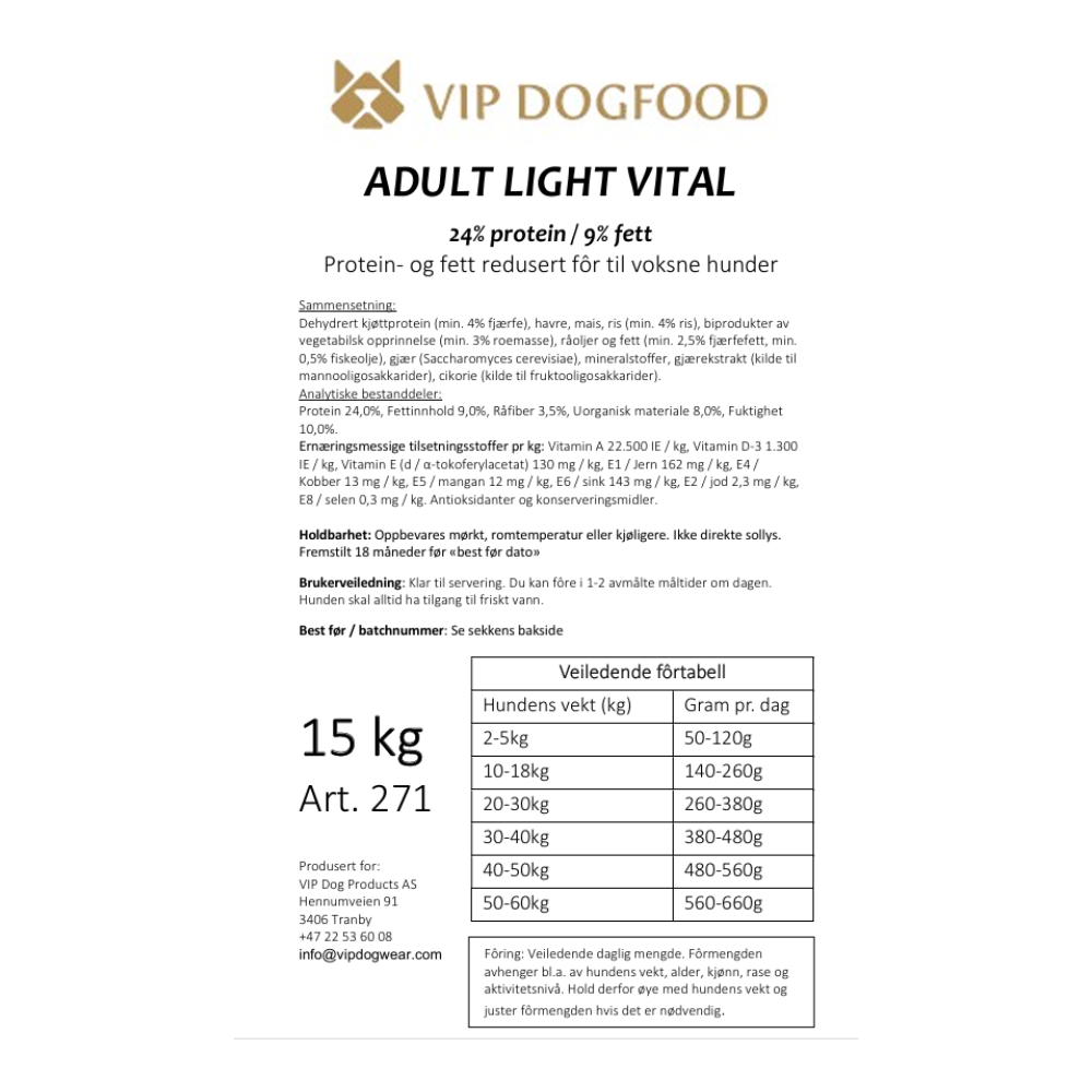 VIP Adult Light Vital 15kg